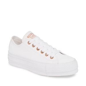 White w/Rose Gold Accent Converse Lift Sneakers